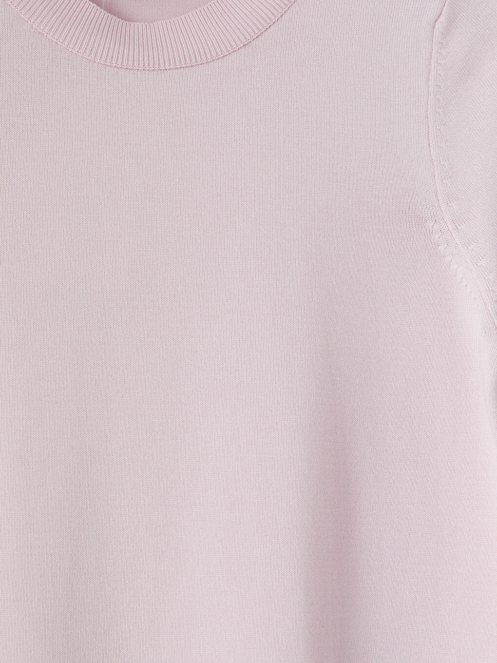 Pembe Bisiklet Yaka Kadın Triko Kazak-2