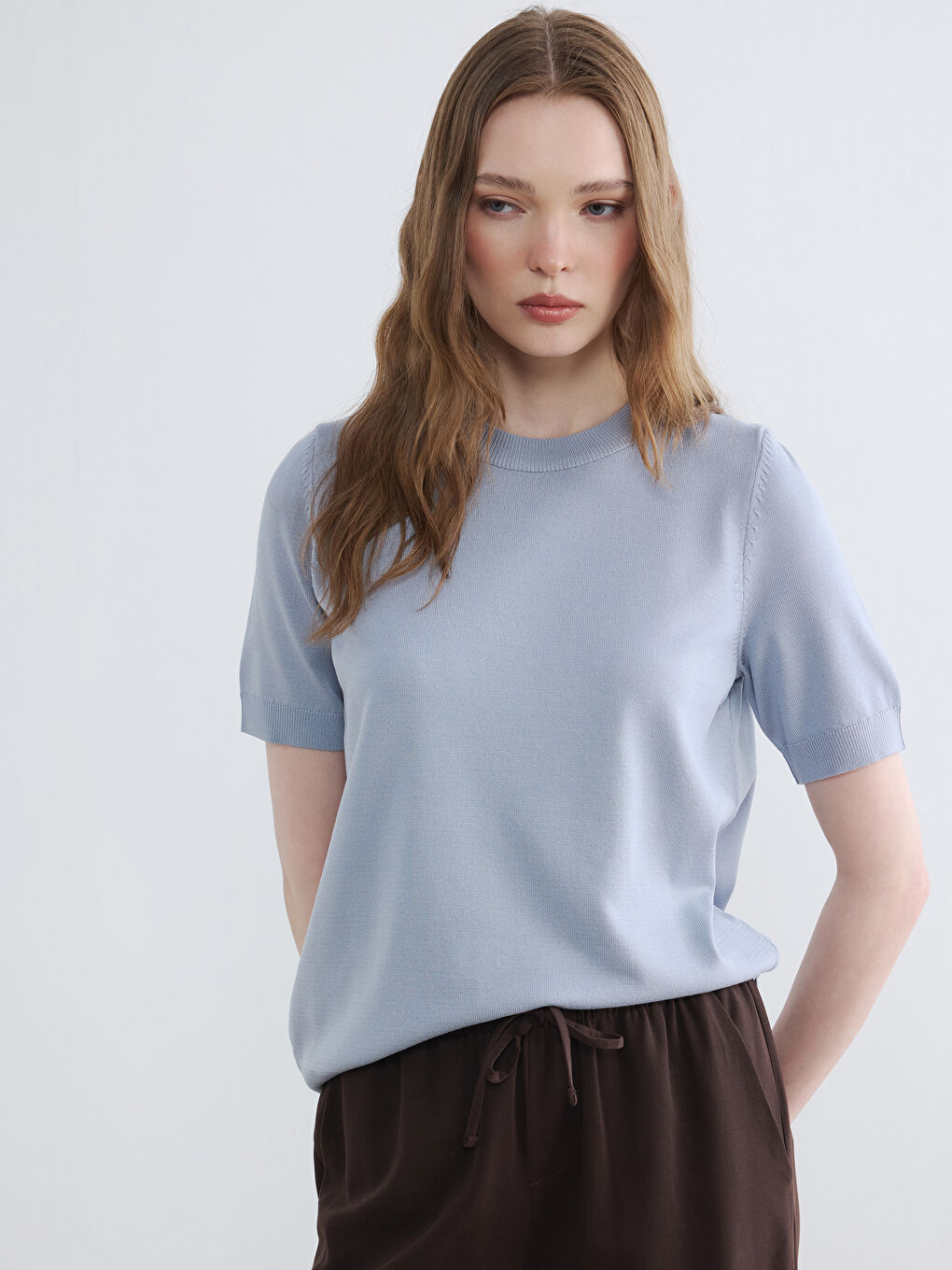 Crew Neck Women's Knitwear Sweater