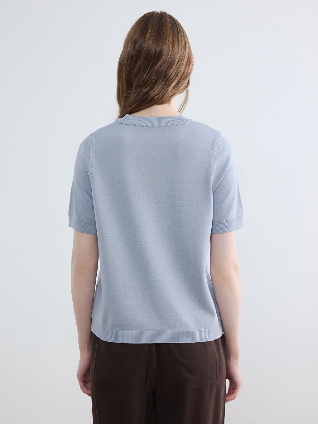 Crew Neck Women's Knitwear Sweater-3