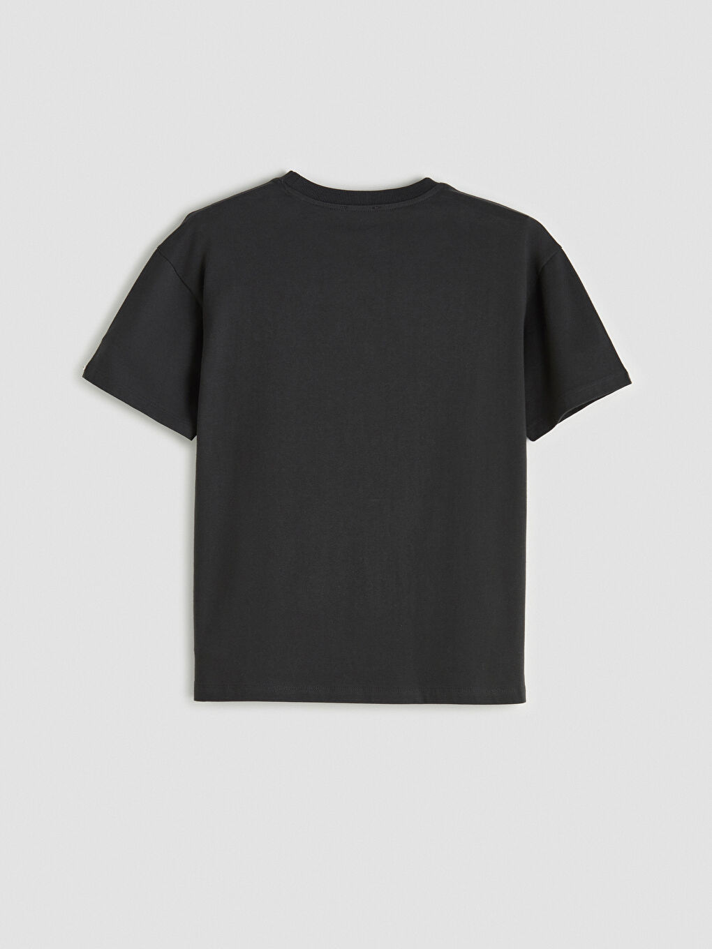 Antrasit Bisiklet Yaka Taşlı Soft Touch Kadın Tişört-5