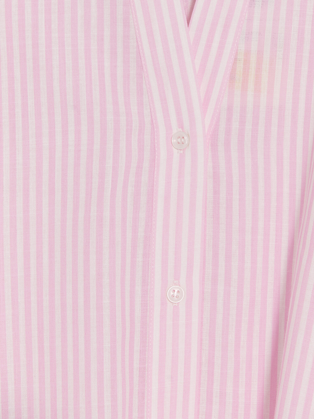 Pembe Çizgili Oversize Poplin Kadın Gömlek-2
