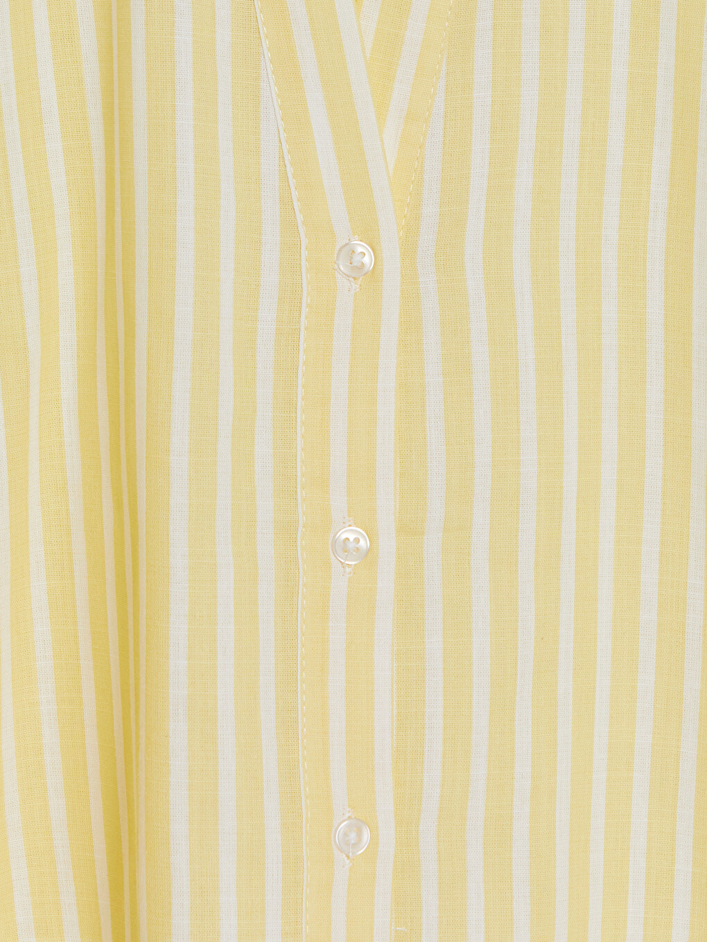 Sarı Çizgili Oversize Poplin Kadın Gömlek-1