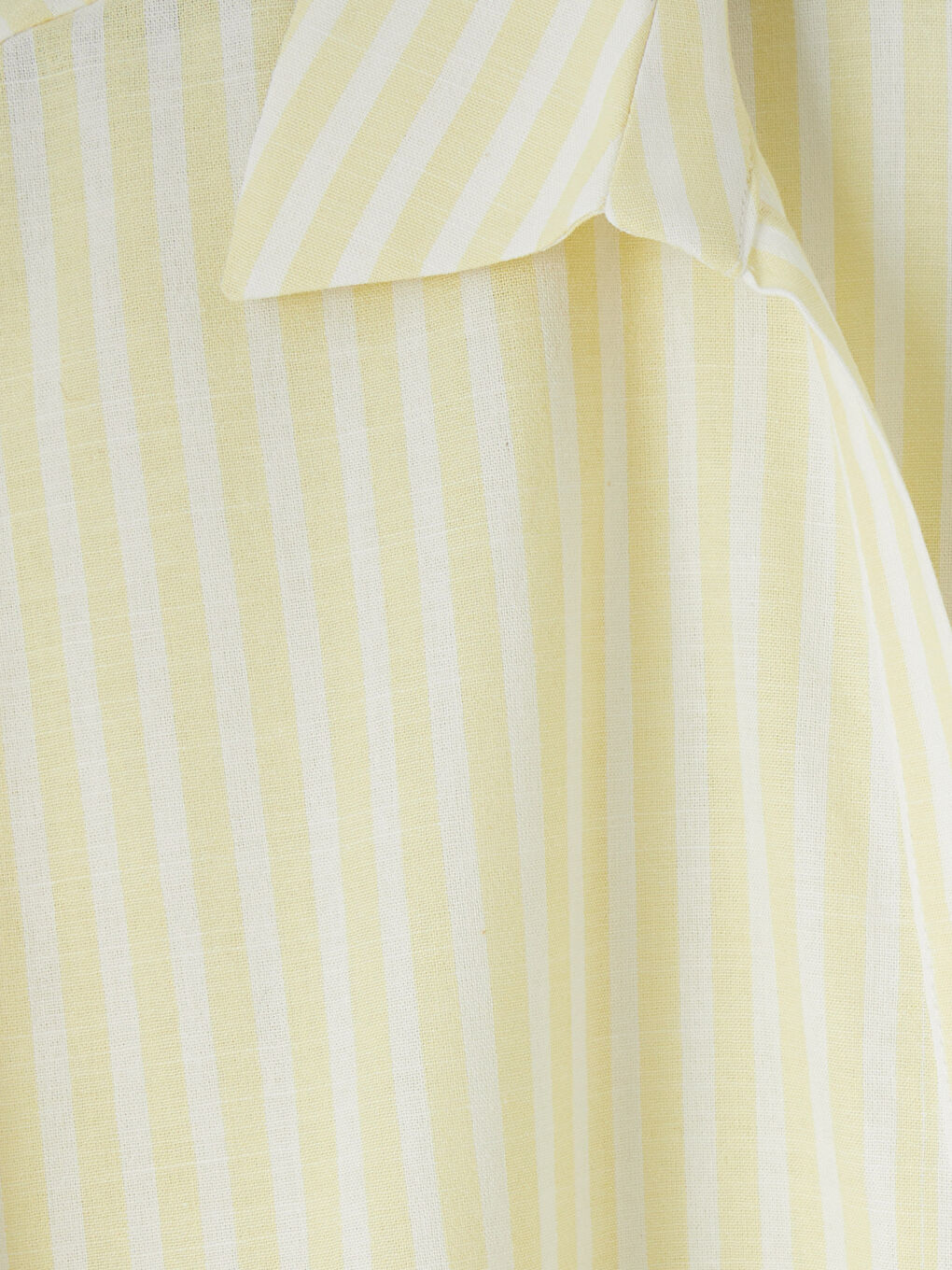Sarı Çizgili Oversize Poplin Kadın Gömlek	-2