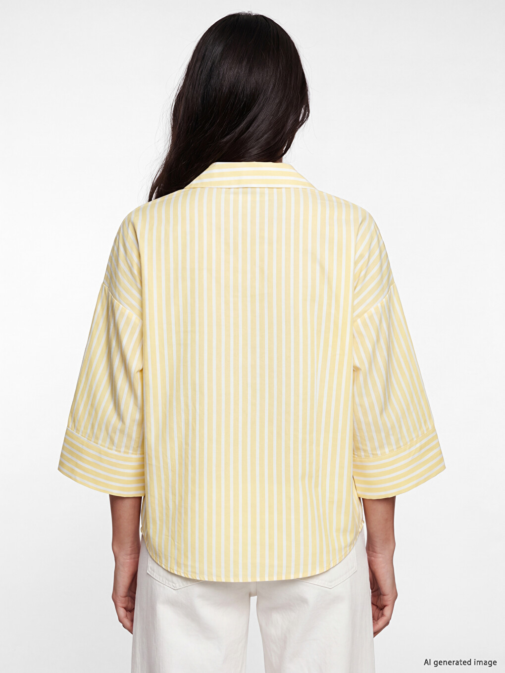 Striped Oversize Poplin Women's Shirt-3