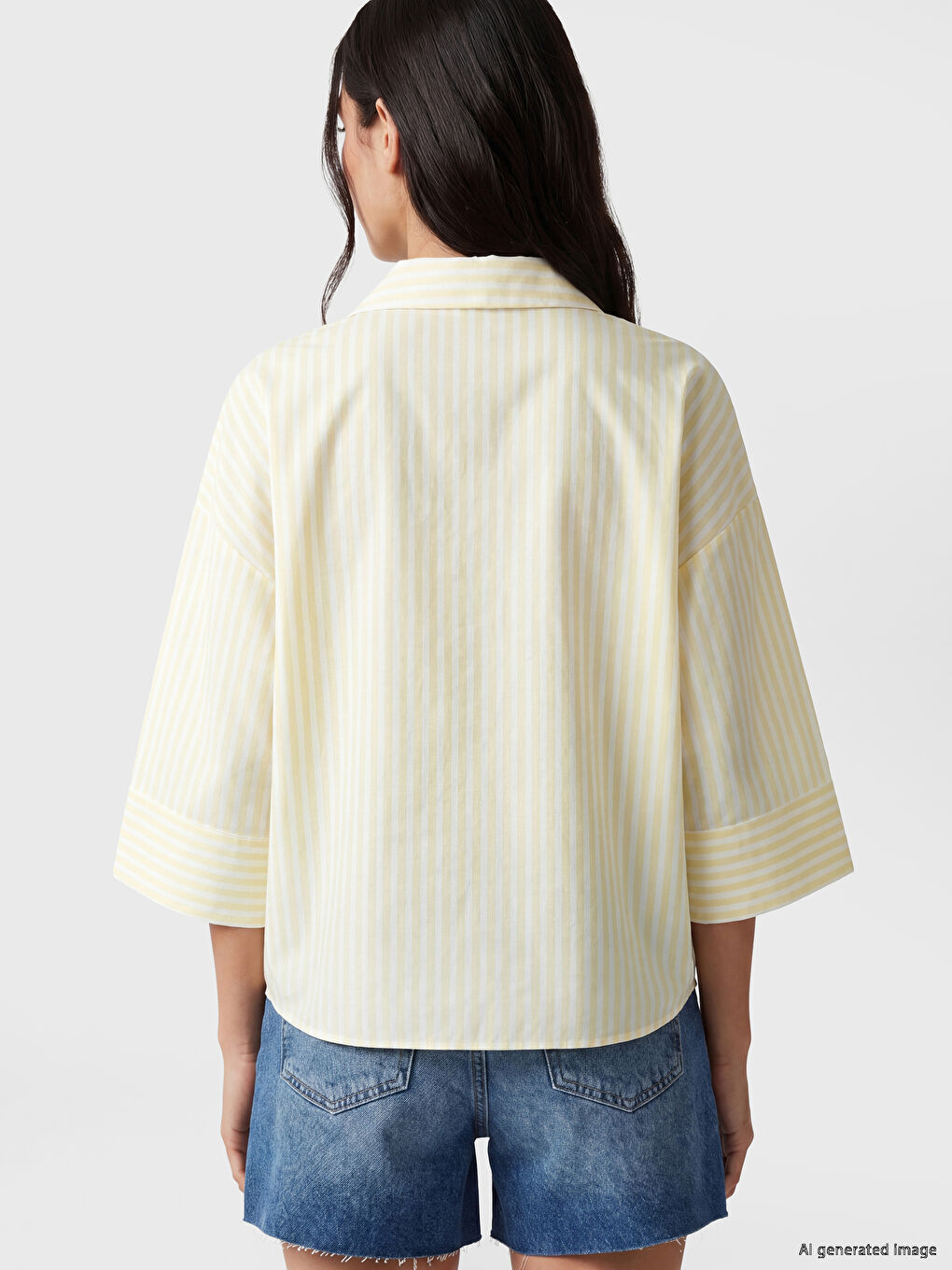 Striped Oversize Poplin Women's Shirt-3