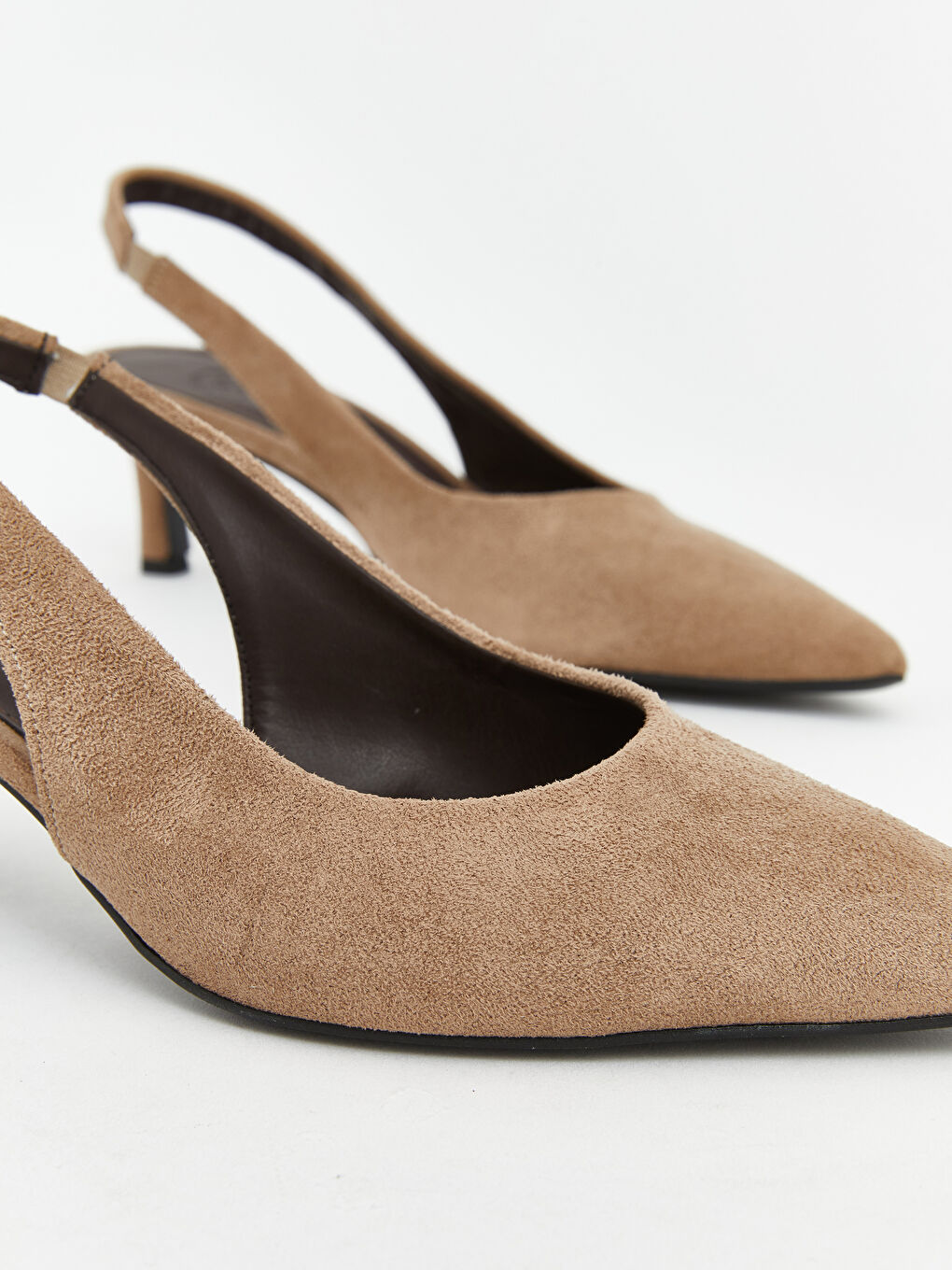 Kahverengi Sivri Burun Kadın Topuklu Ayakkabı-2