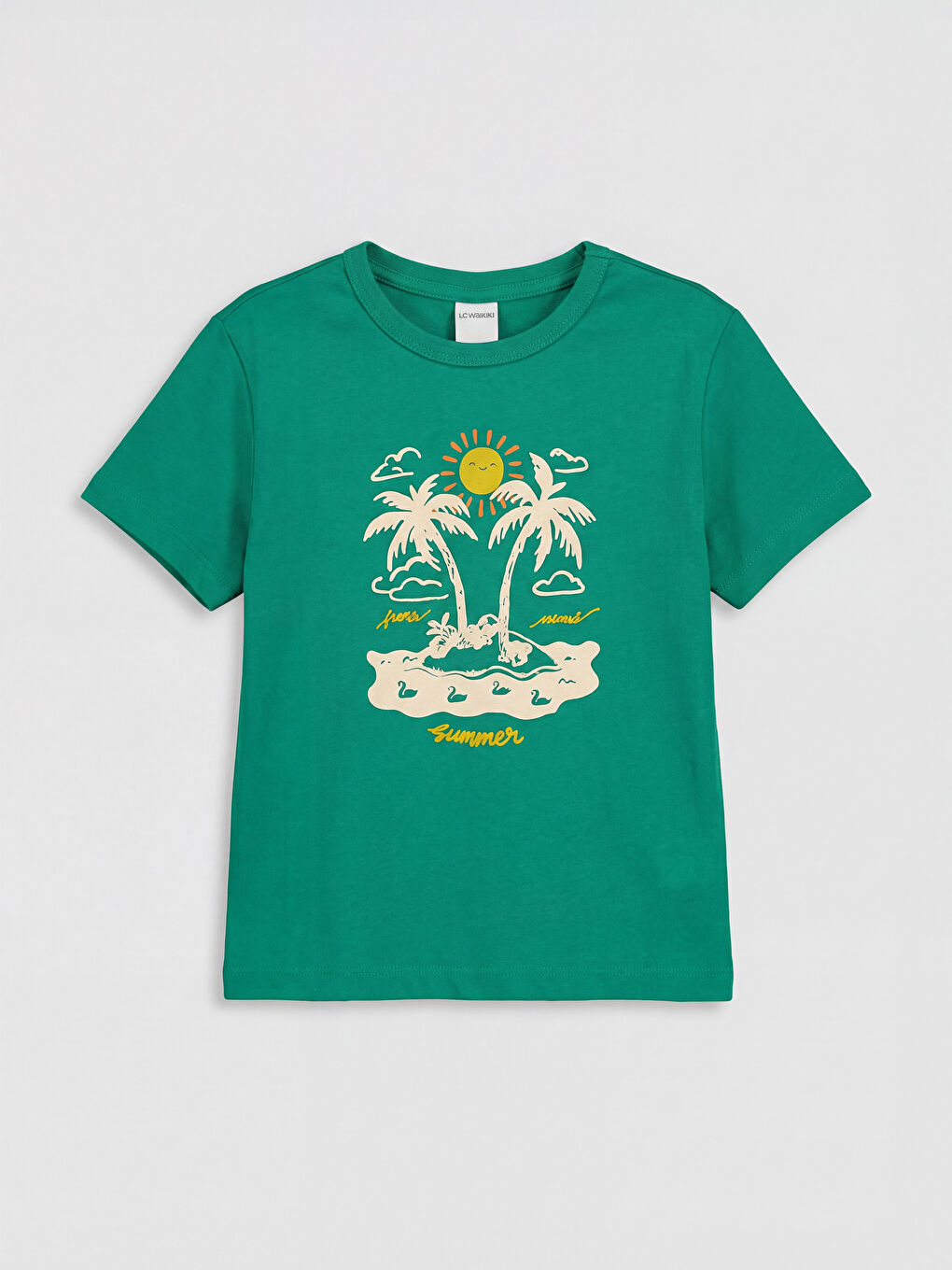 Yeşil Baskılı Erkek Çocuk Şortlu Takım-1