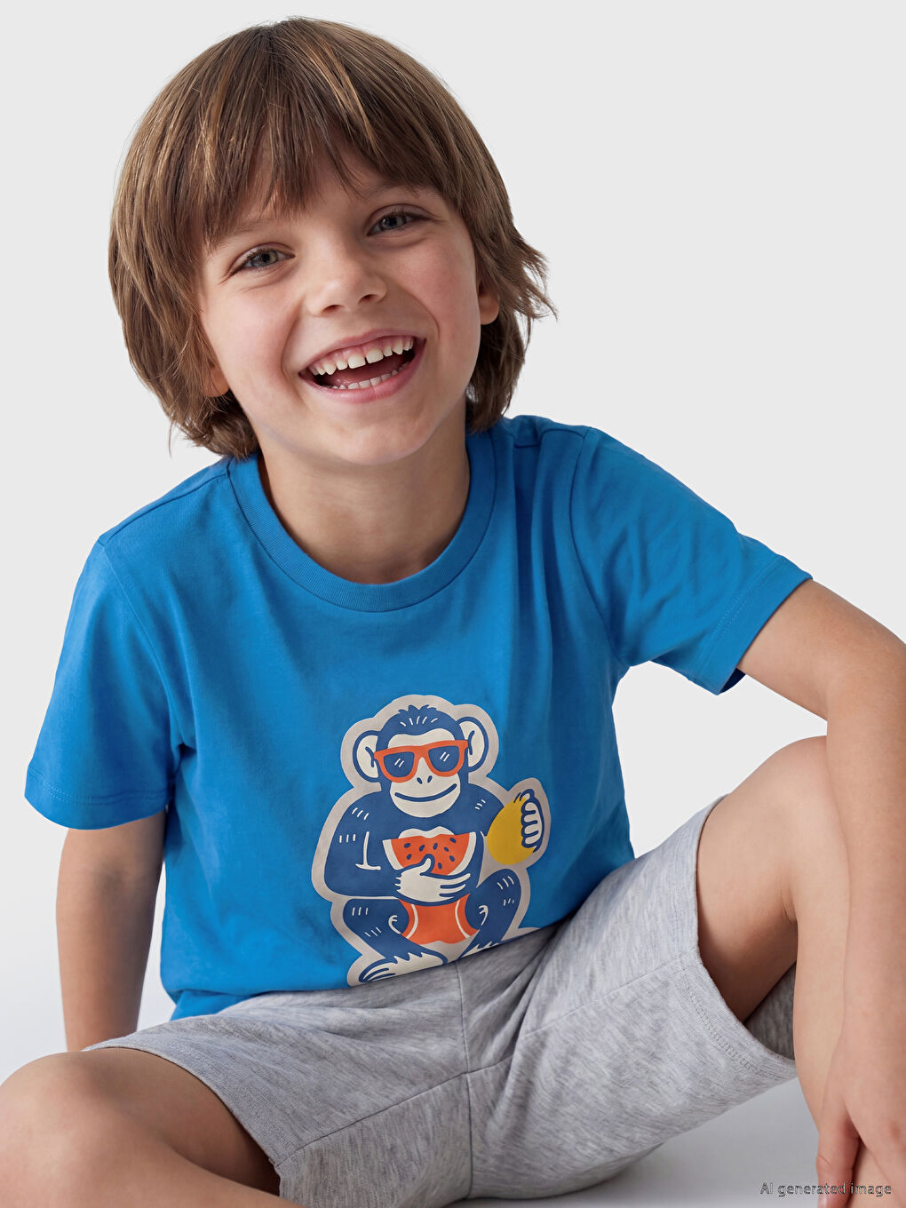 Monkey Printed Boys' Set-1