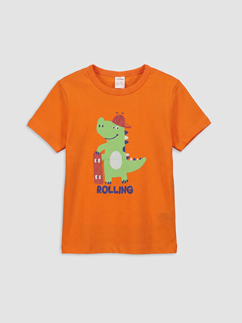 Turuncu Baskılı Erkek Çocuk Şortlu Pijama Takımı-1