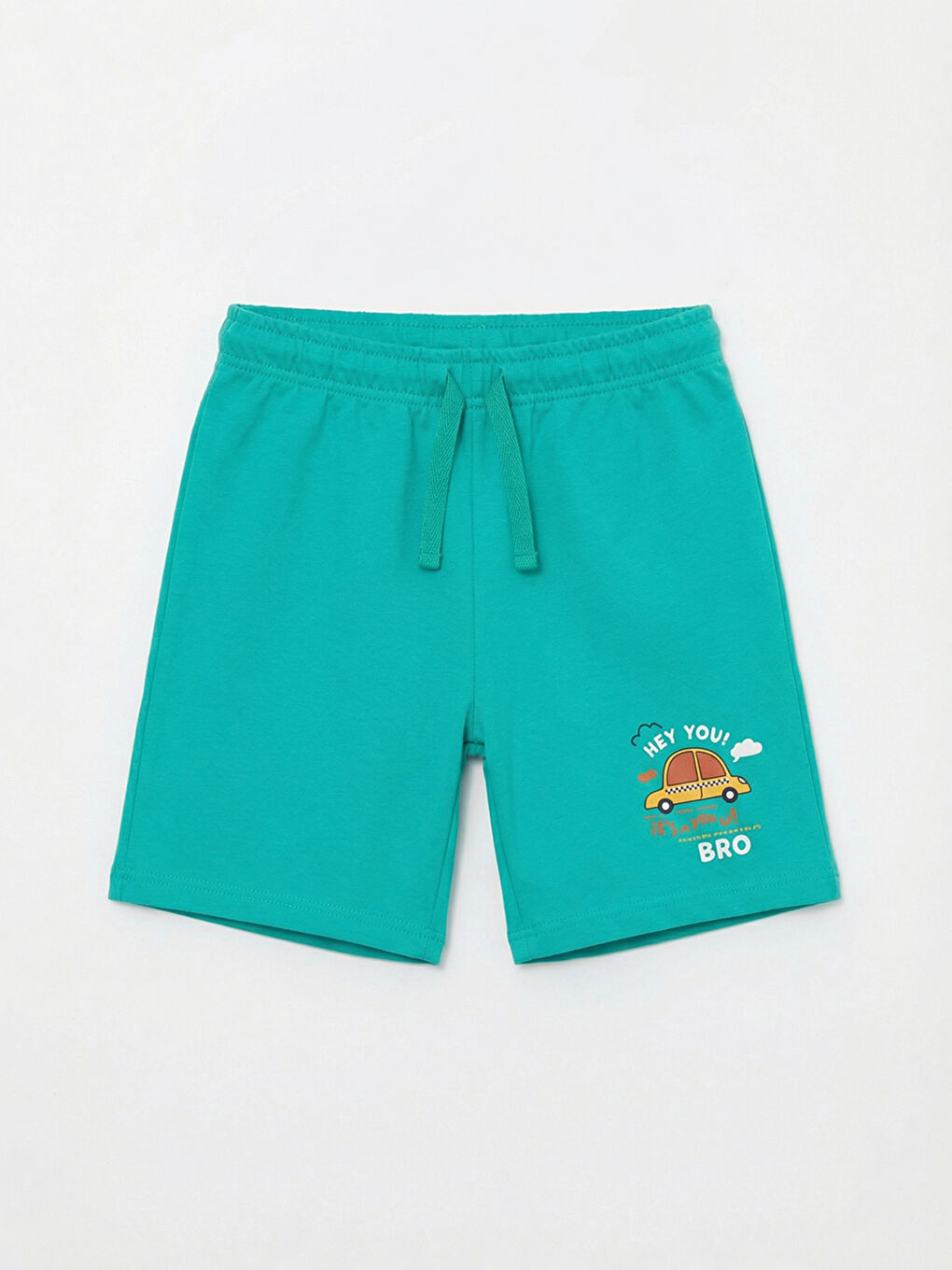 Siyah Baskılı Beli Lastikli Erkek Çocuk Şort 2'li-3