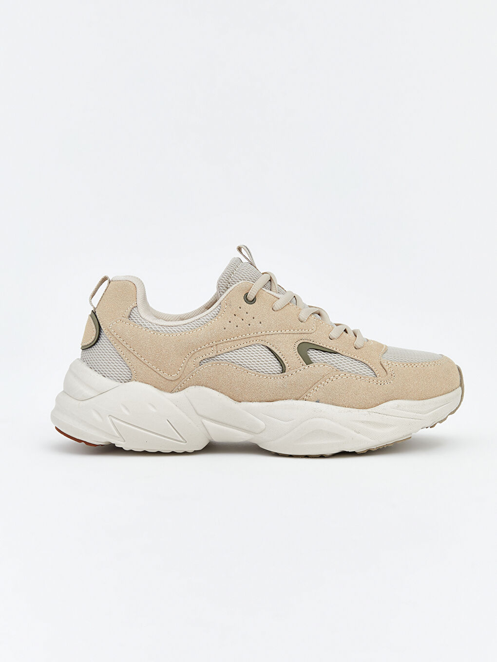 Bej Bağcıklı Kadın Spor Ayakkabı-1