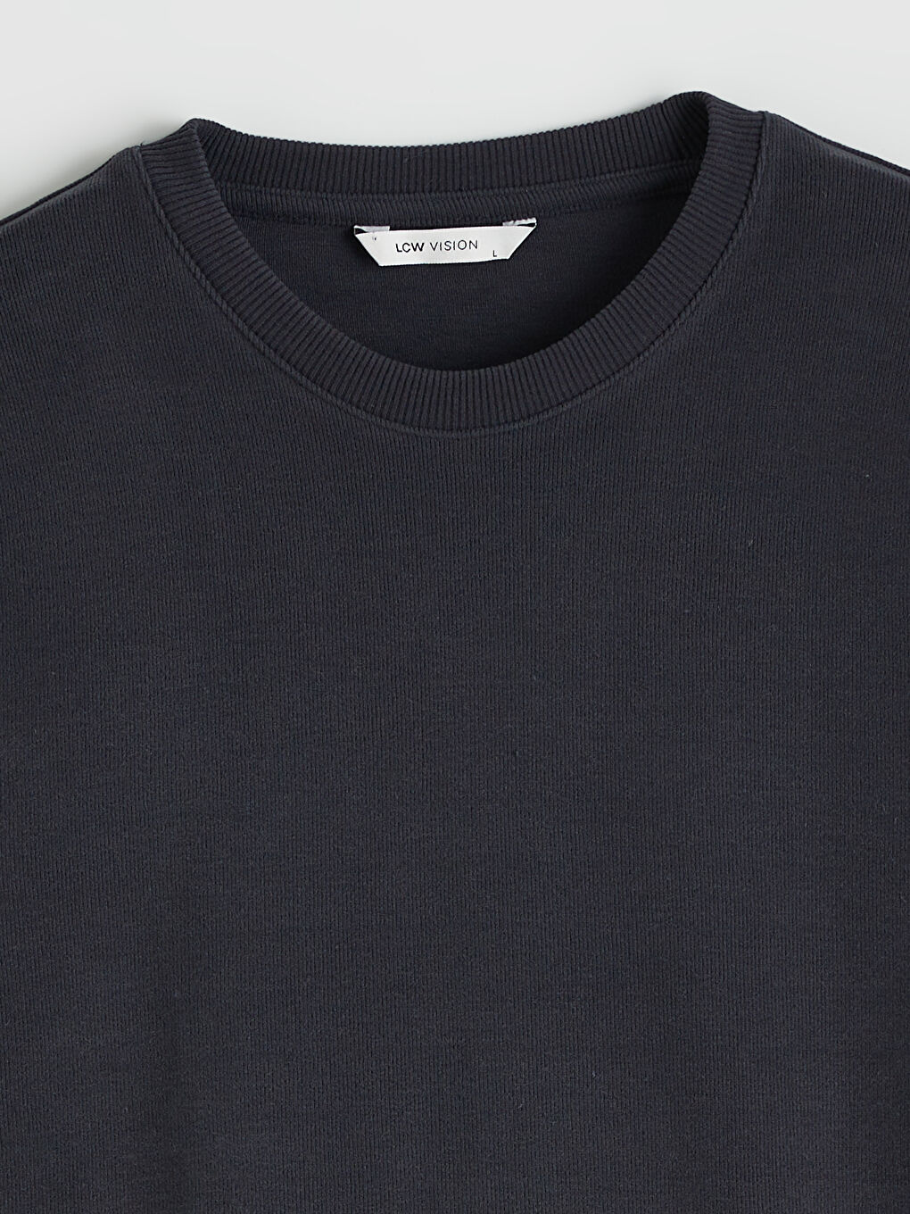 Antrasit Bisiklet Yaka Erkek Sweatshirt-1