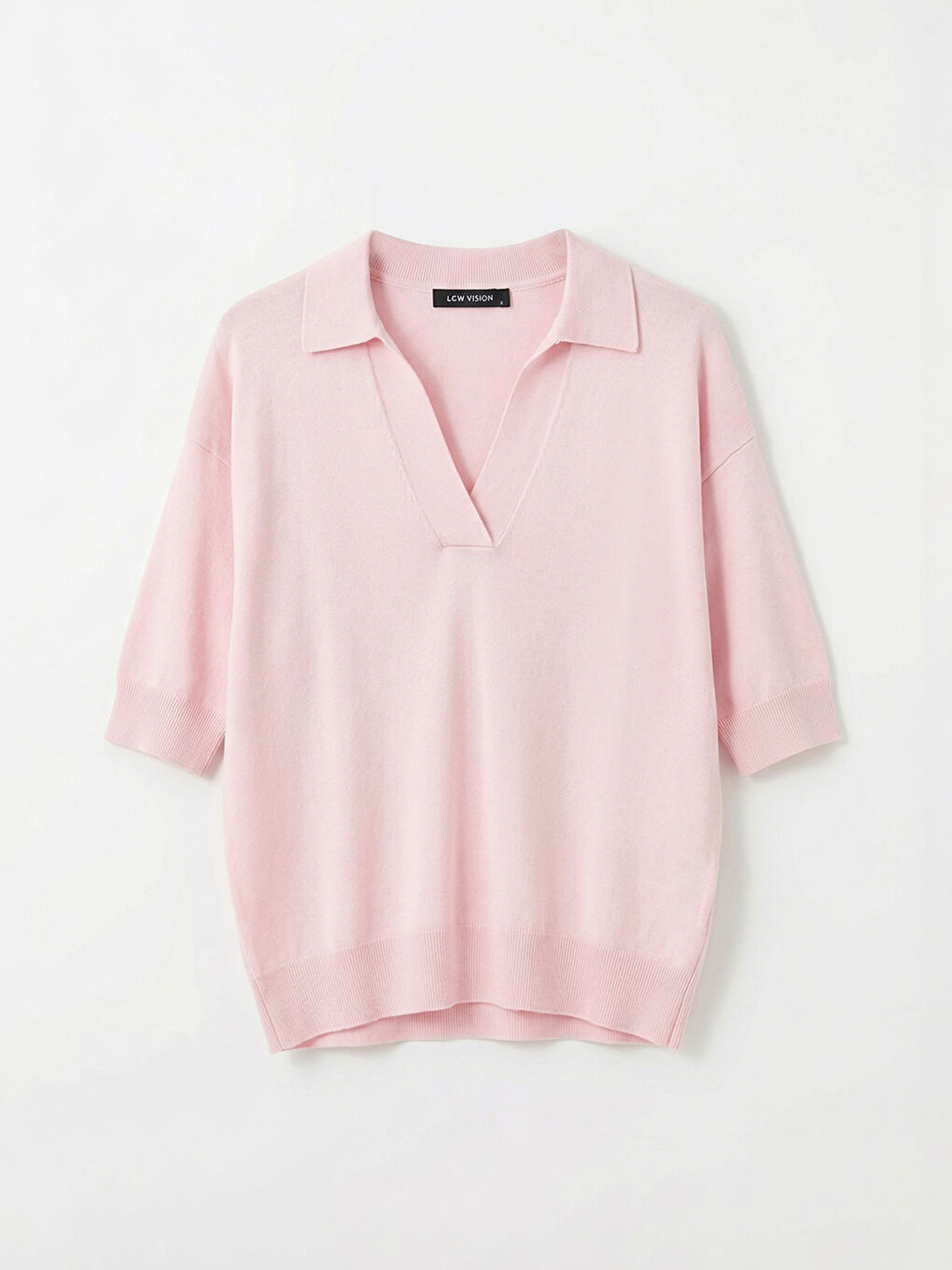 Polo Collar Oversize Women's Knitwear Sweater-4