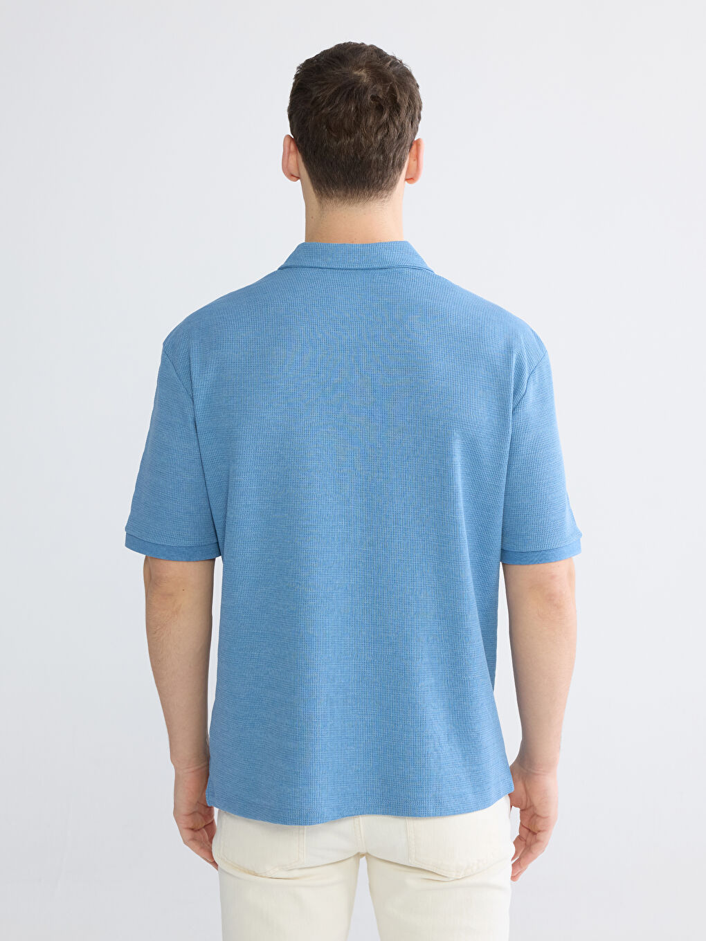 Mavi Polo Yaka Erkek Tişört-3