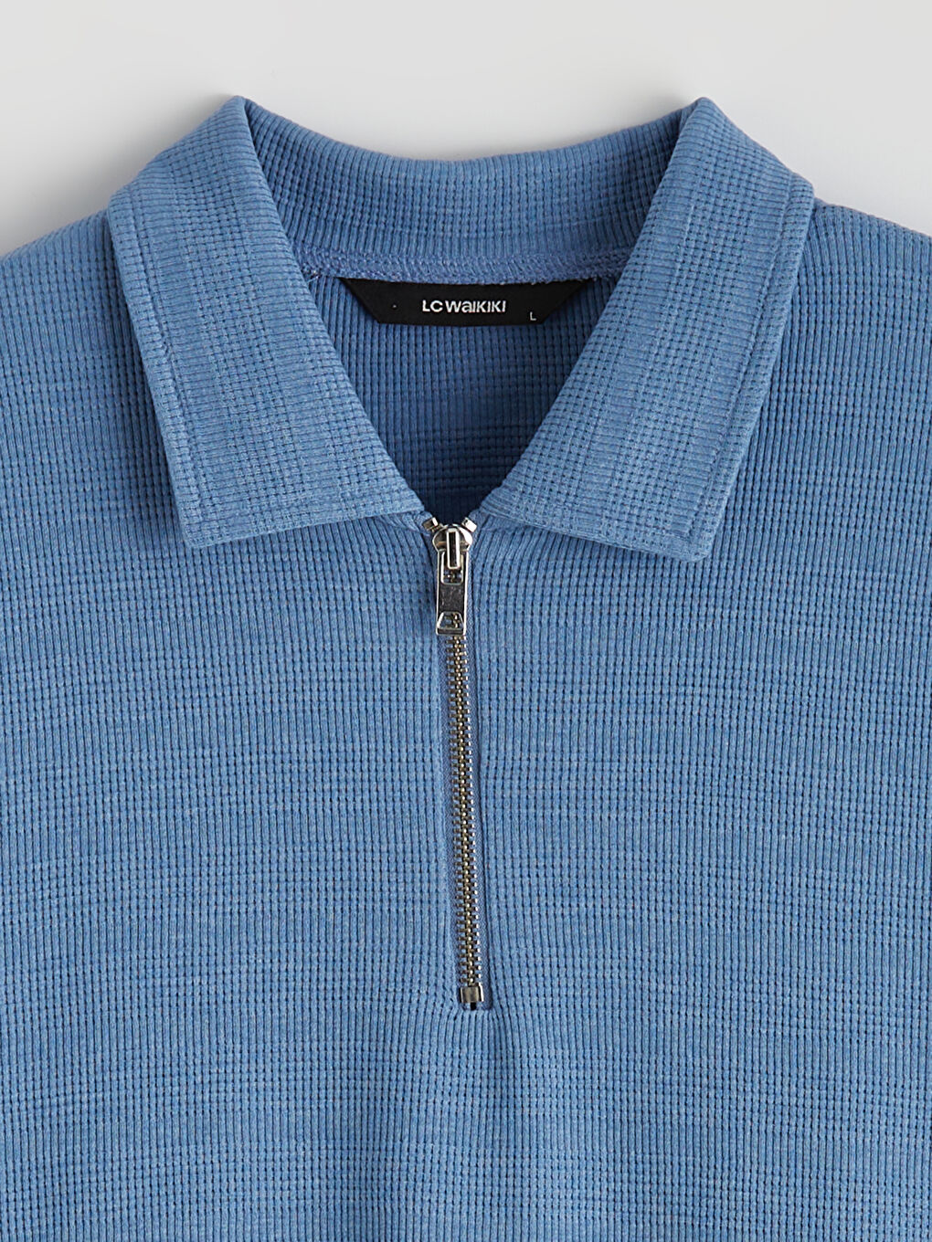 Mavi Polo Yaka Erkek Tişört-5