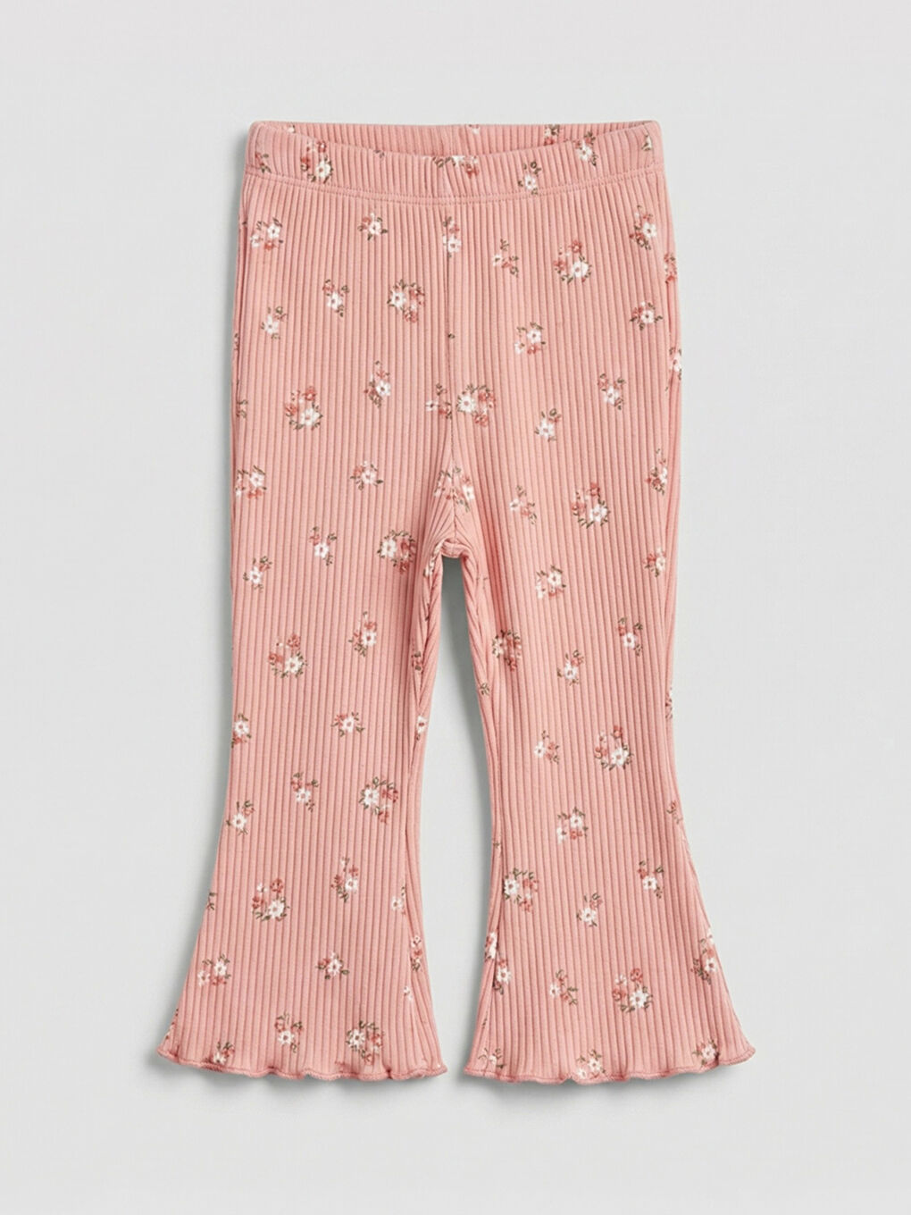 Pembe İspanyol Paça Çiçekli Kız Bebek Tayt