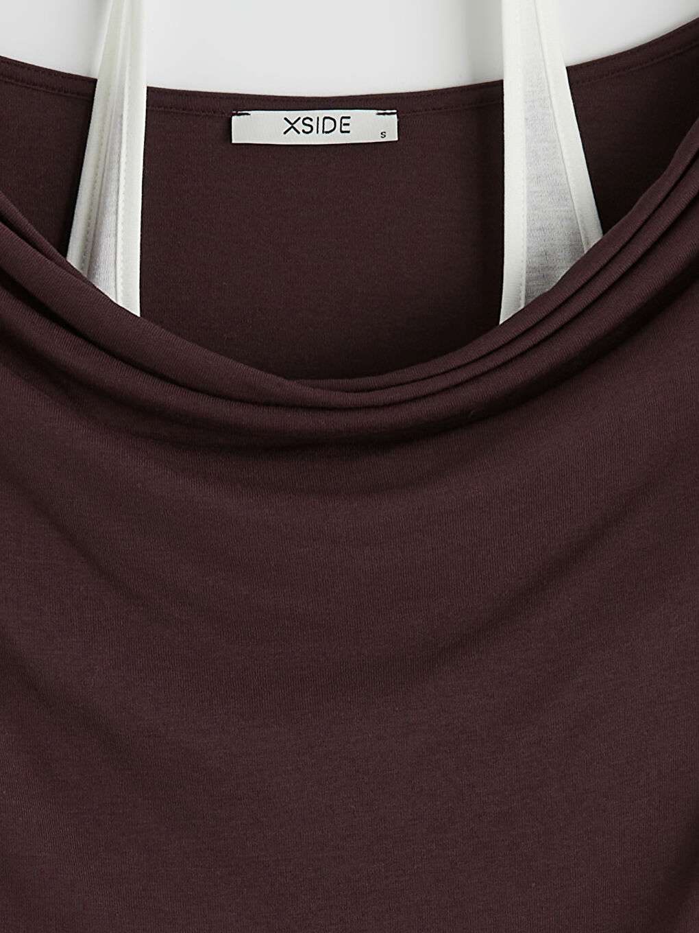 Bordo Kayık Yaka Büzgülü Bluz-1