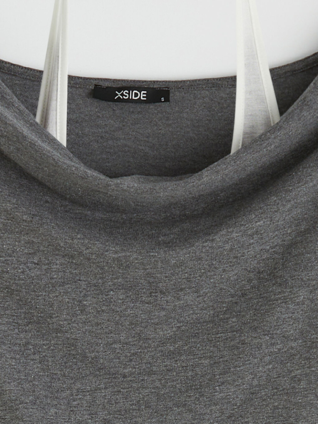 Antrasit Kayık Yaka Büzgülü Bluz-1