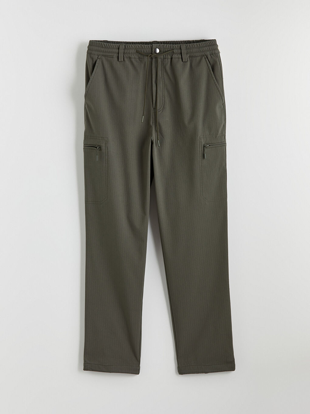 Haki Standart Kalıp Erkek Kargo Pantolon-4