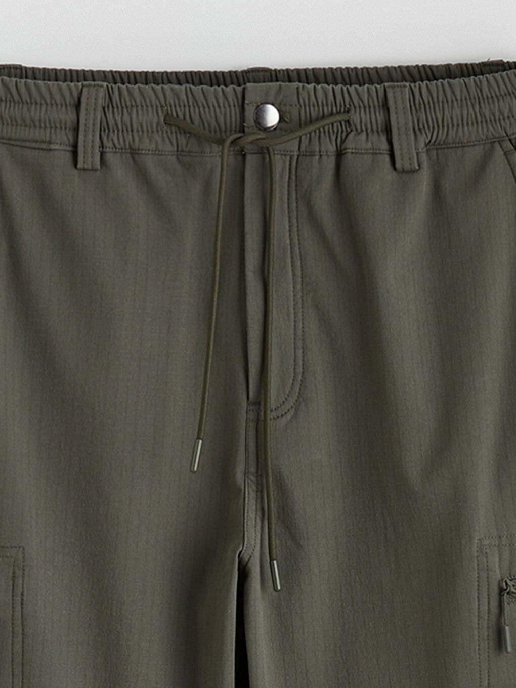 Haki Standart Kalıp Erkek Kargo Pantolon-5