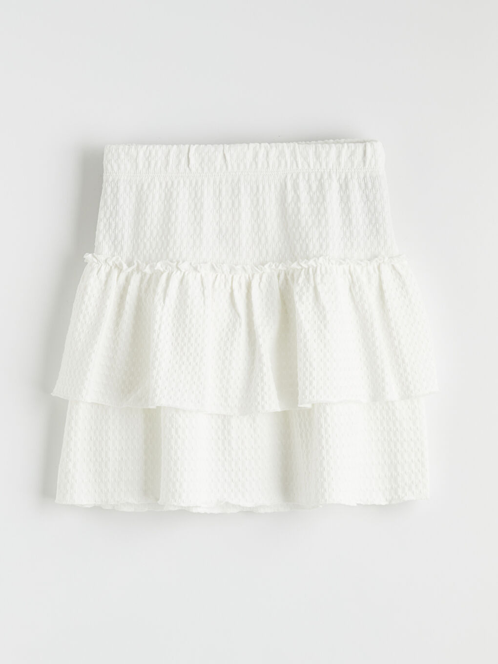 Ekru Beli Lastikli Katkat Kız Çocuk Etek