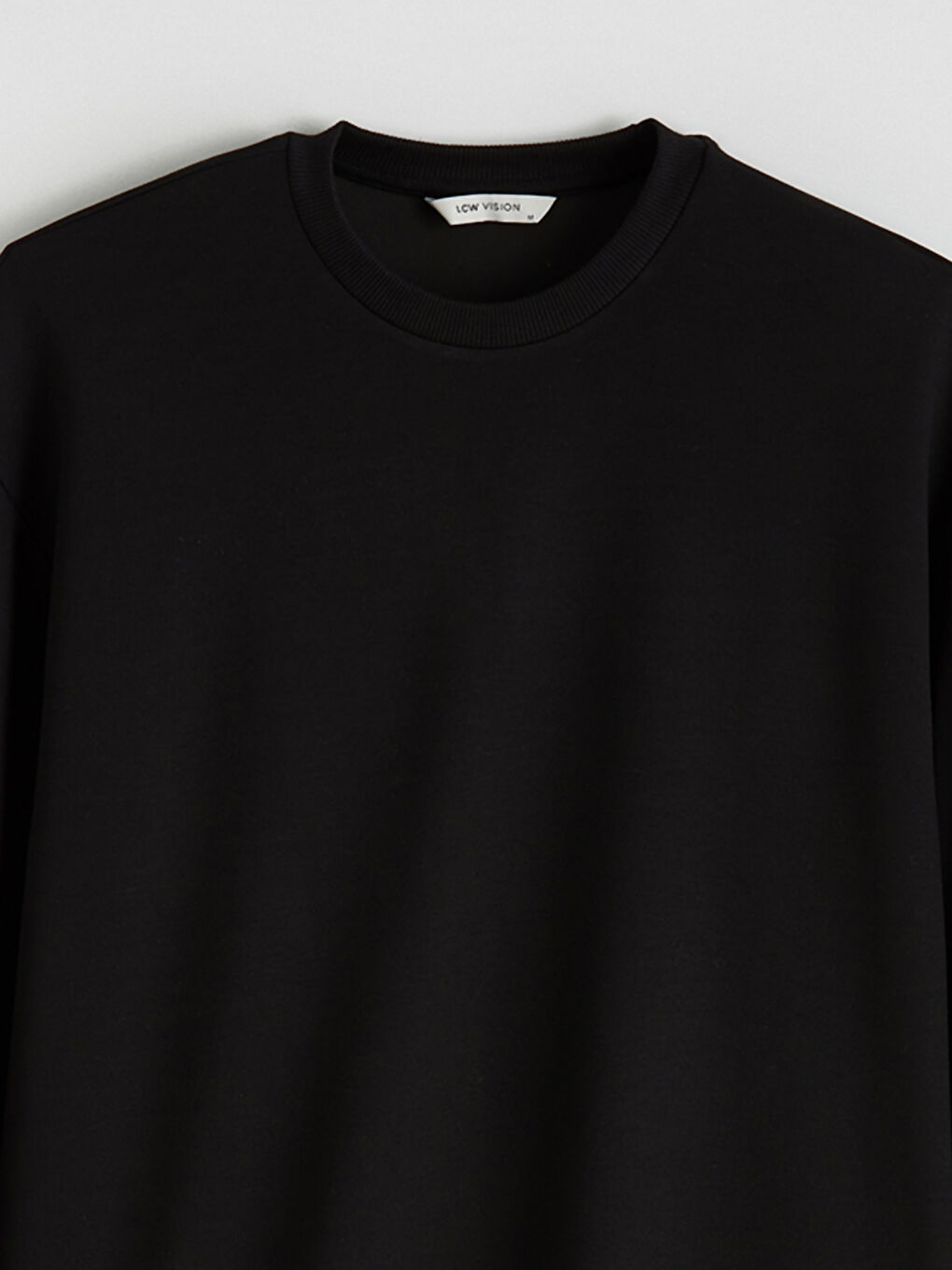 Siyah Bisiklet Yaka Erkek Sweatshirt-1