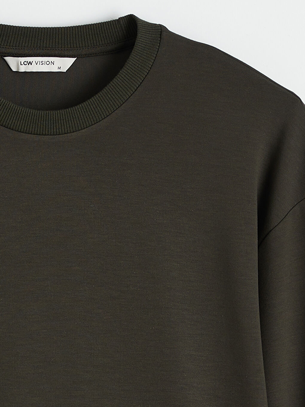 Yeşil Bisiklet Yaka Erkek Sweatshirt-1