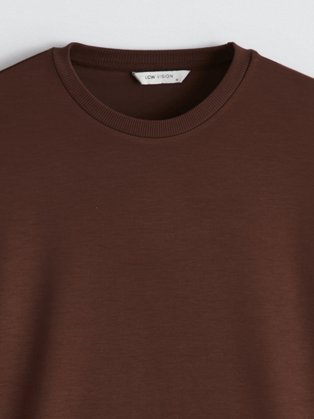 Kahverengi Bisiklet Yaka Erkek Sweatshirt-1