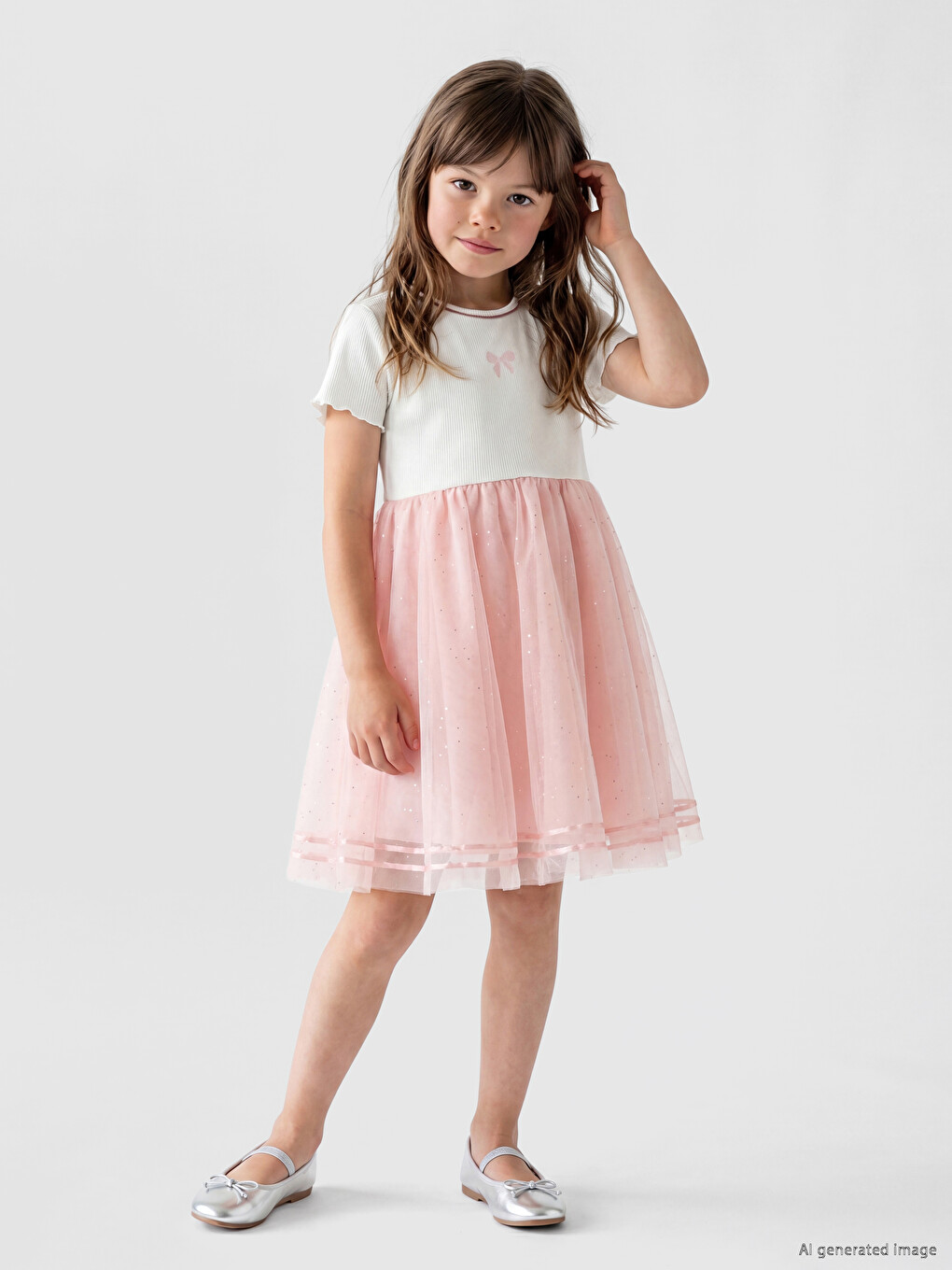 Crew Neck Tutu Dress for Girls-3