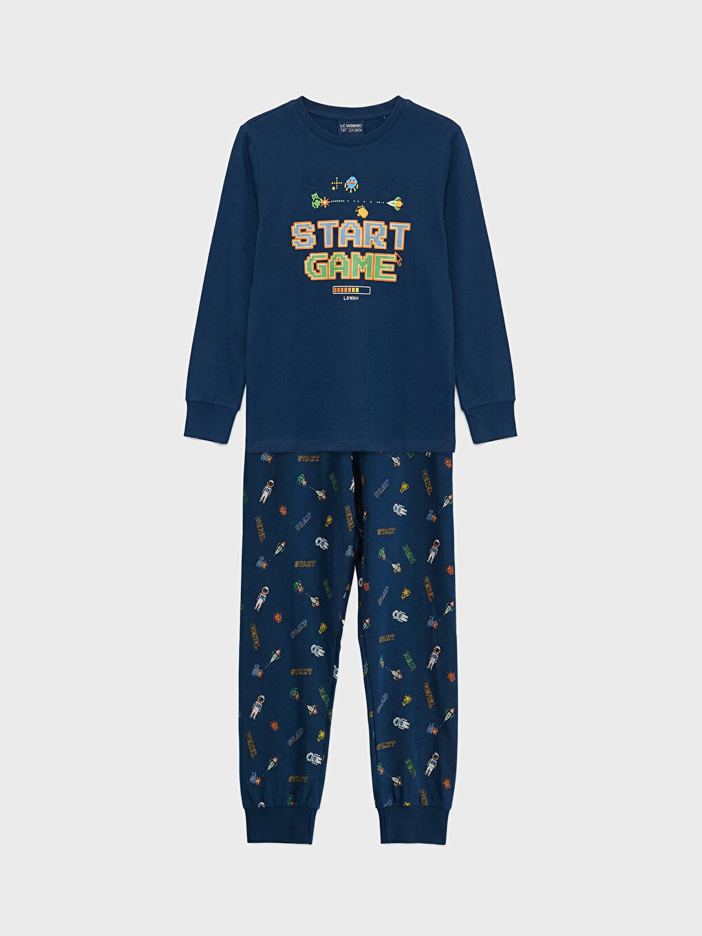 Lacivert Baskılı Erkek Çocuk Pijama Takım