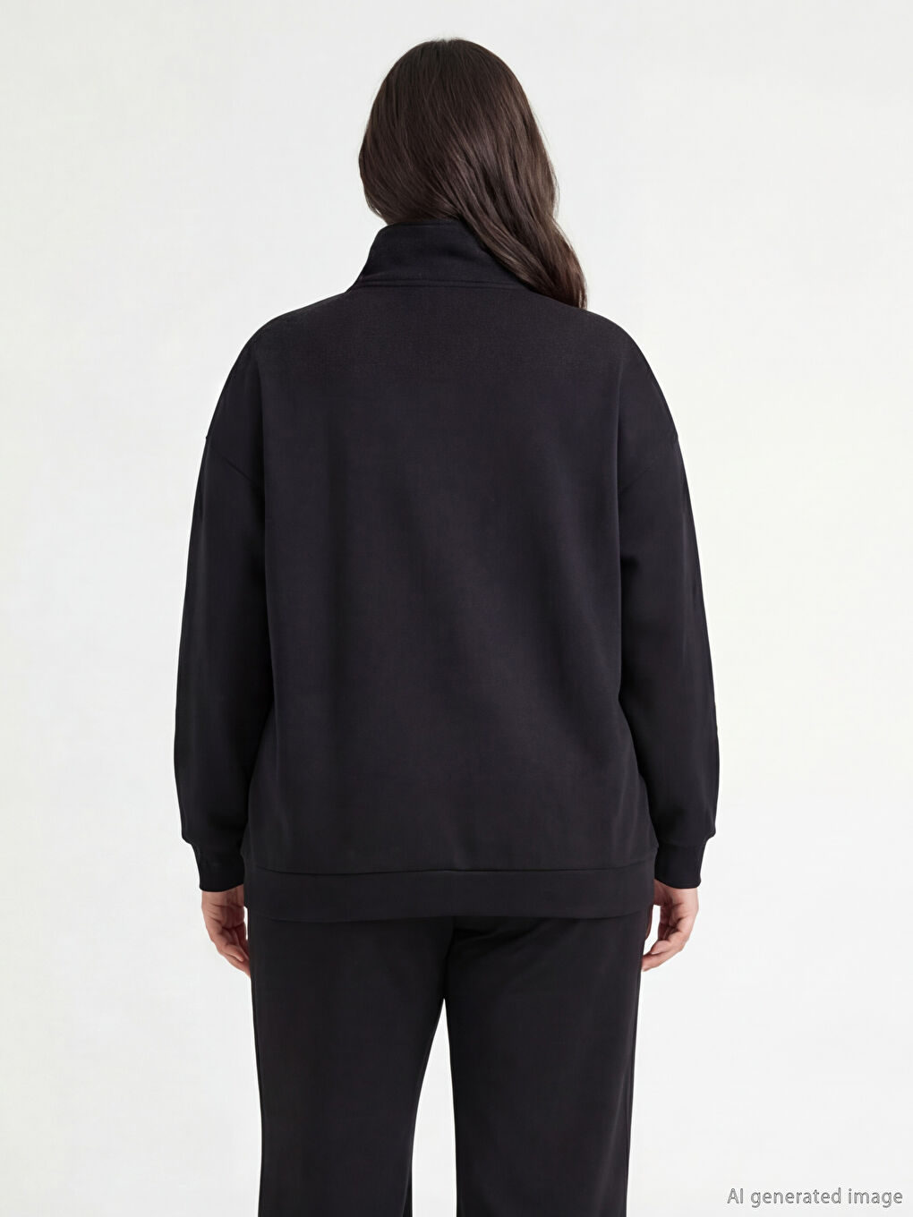 Mock Neck Oversize Women's Sweatshirt-3