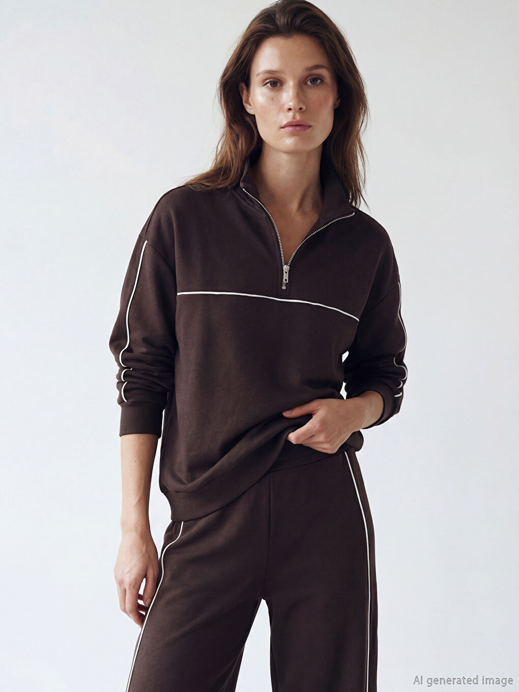 Mock Neck Oversize Women's Sweatshirt