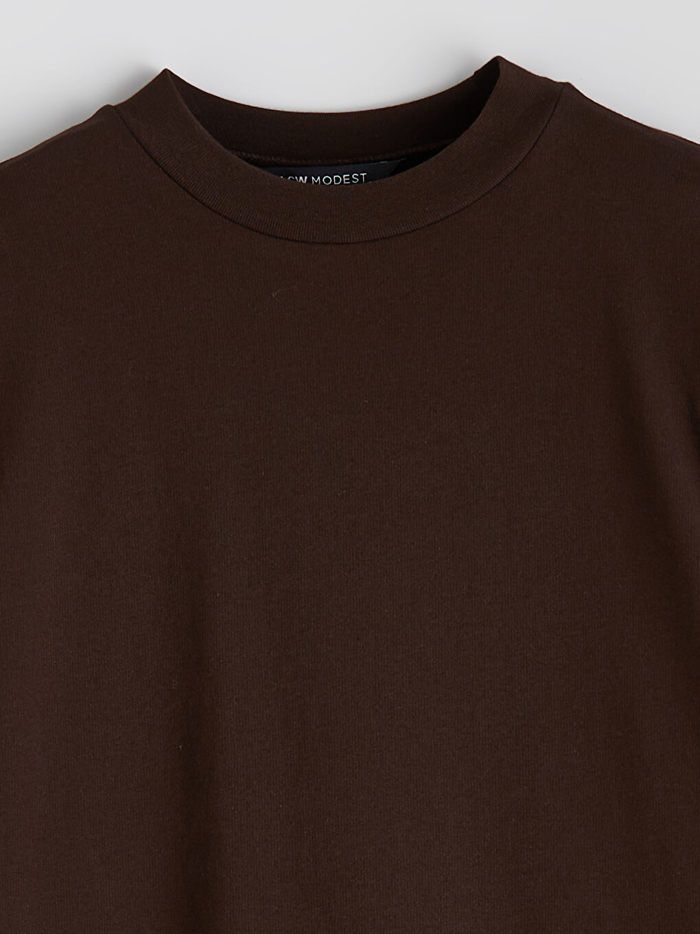 Kahverengi Bisiklet Yaka Çizgili Sweat Elbise	-1