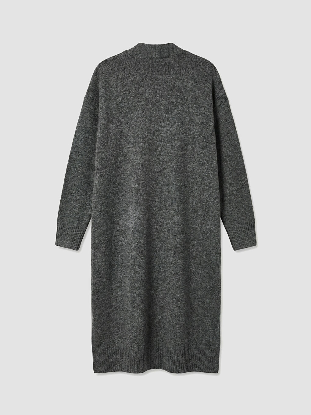 Gri Şal Yaka Kadın Triko Hırka-5