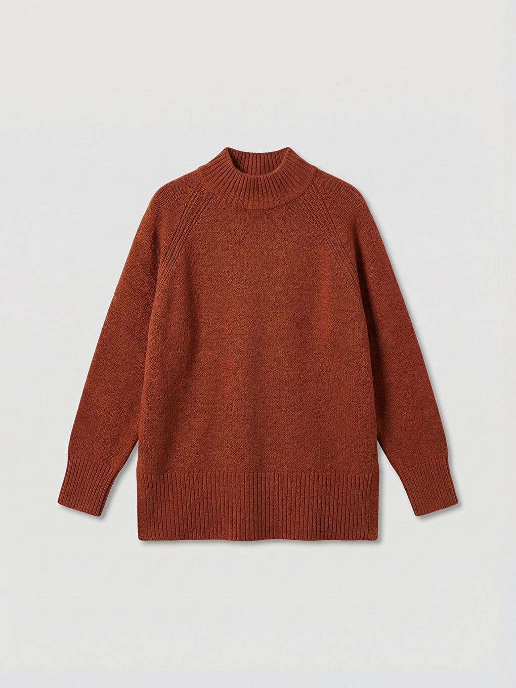 Women's Oversized Knit Tunic with a Turtleneck-5