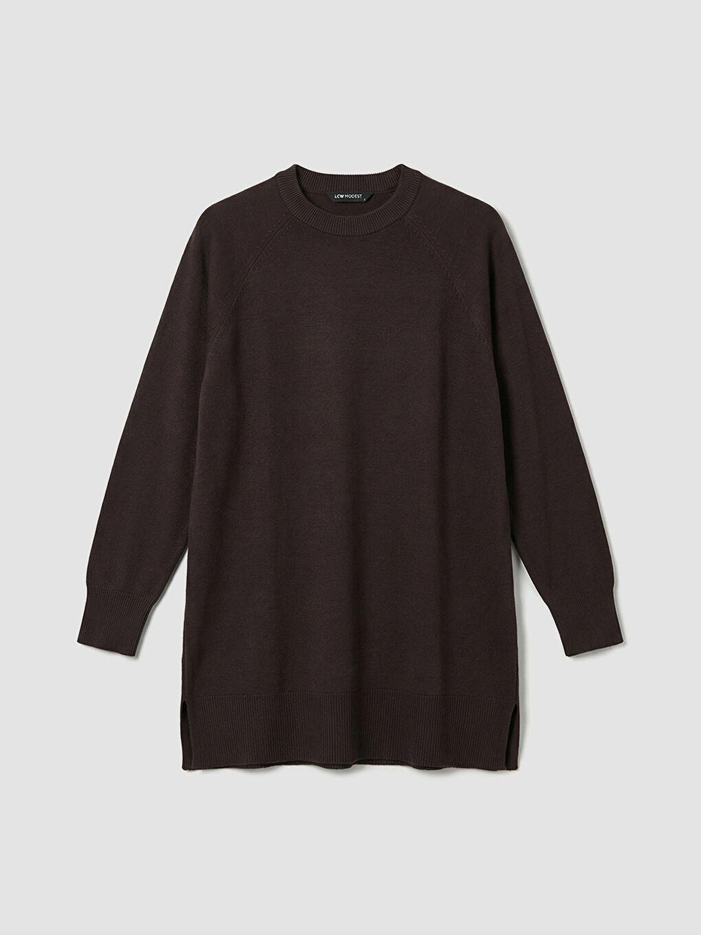 Kahverengi Bisiklet Yaka Kadın Triko Tunik