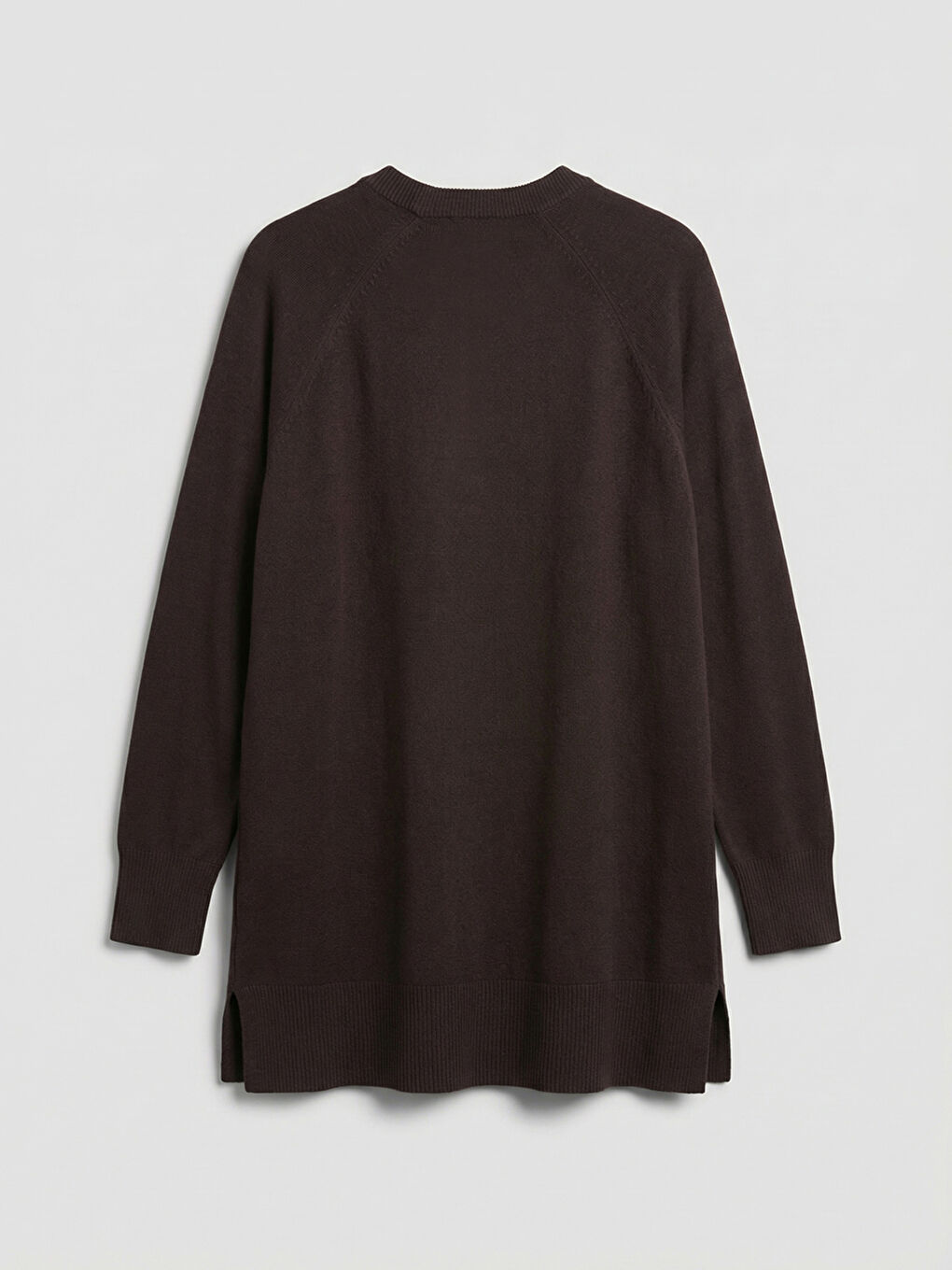 Kahverengi Bisiklet Yaka Kadın Triko Tunik-1