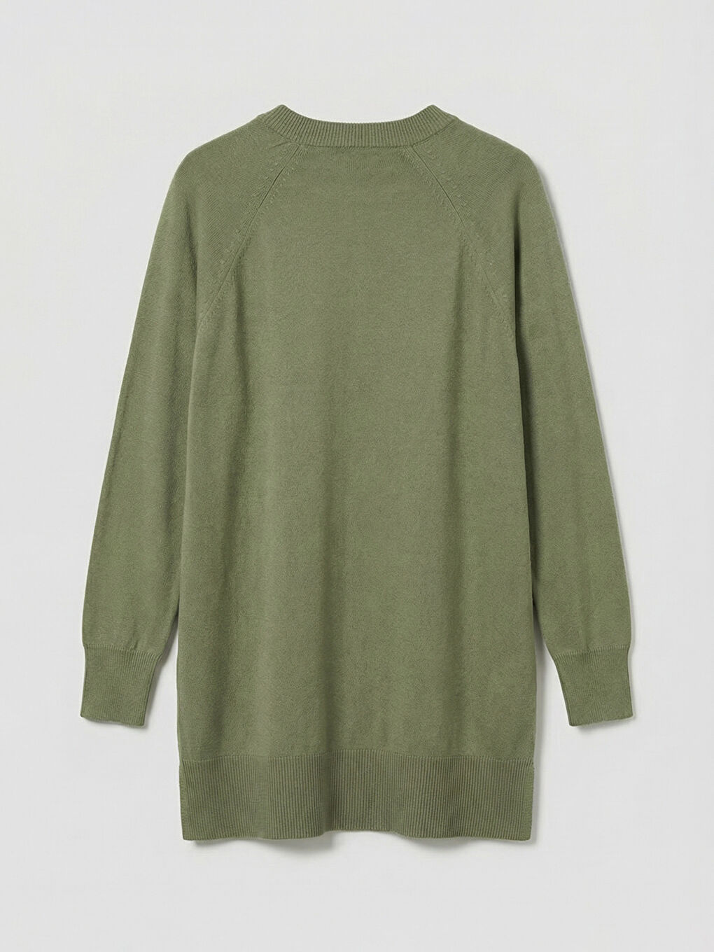 Yeşil Bisiklet Yaka Kadın Triko Tunik-1