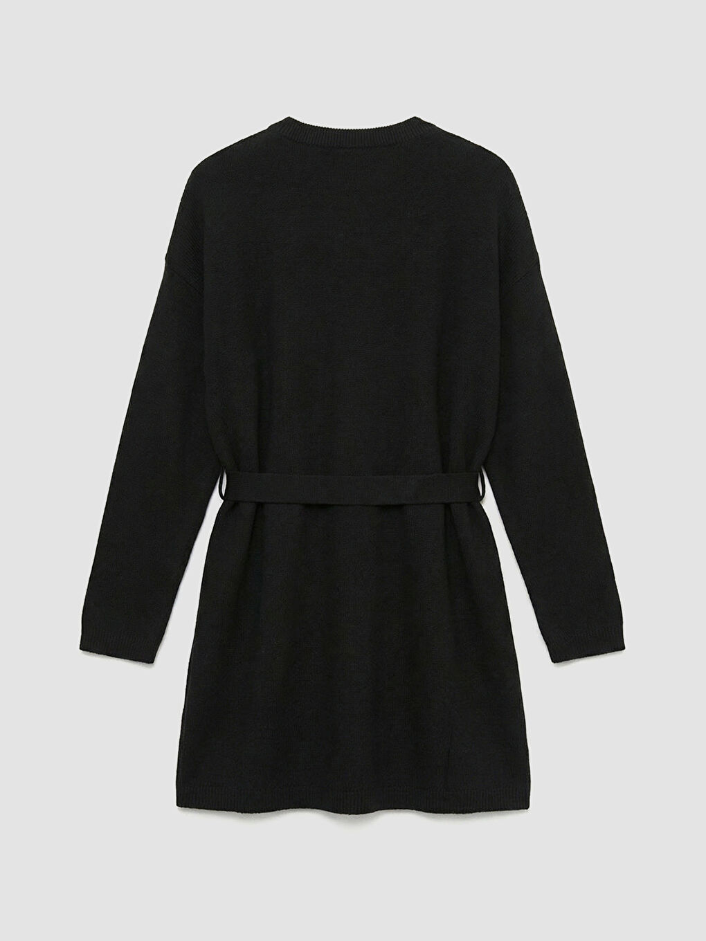 Siyah Kendinden Desenli Kadın Triko Tunik-5