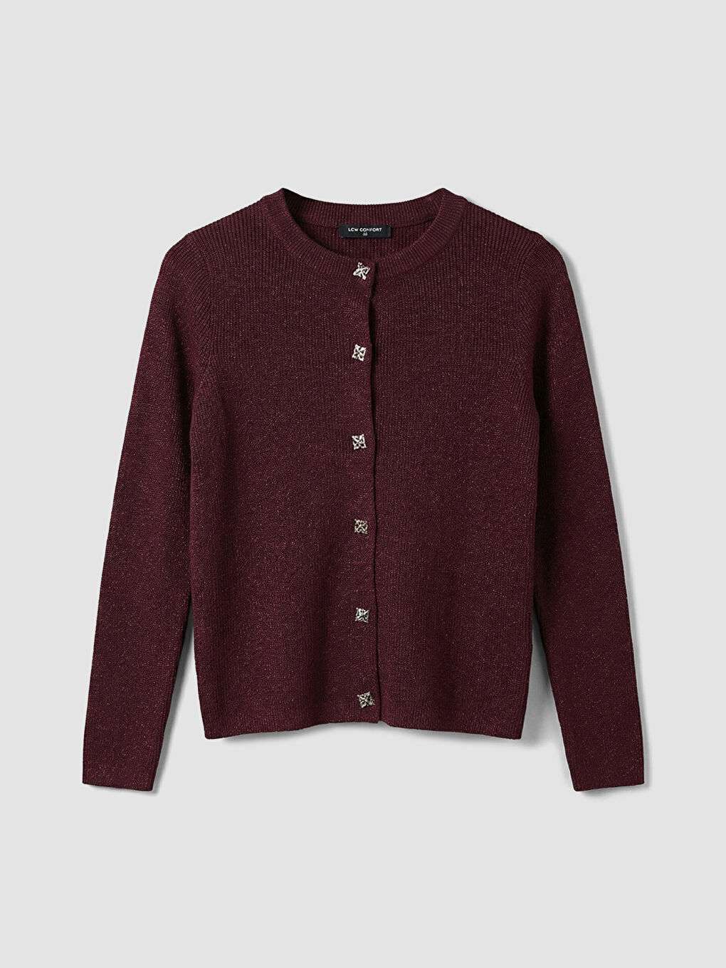 Bordo Bisiklet Yaka Kadın Triko Hırka