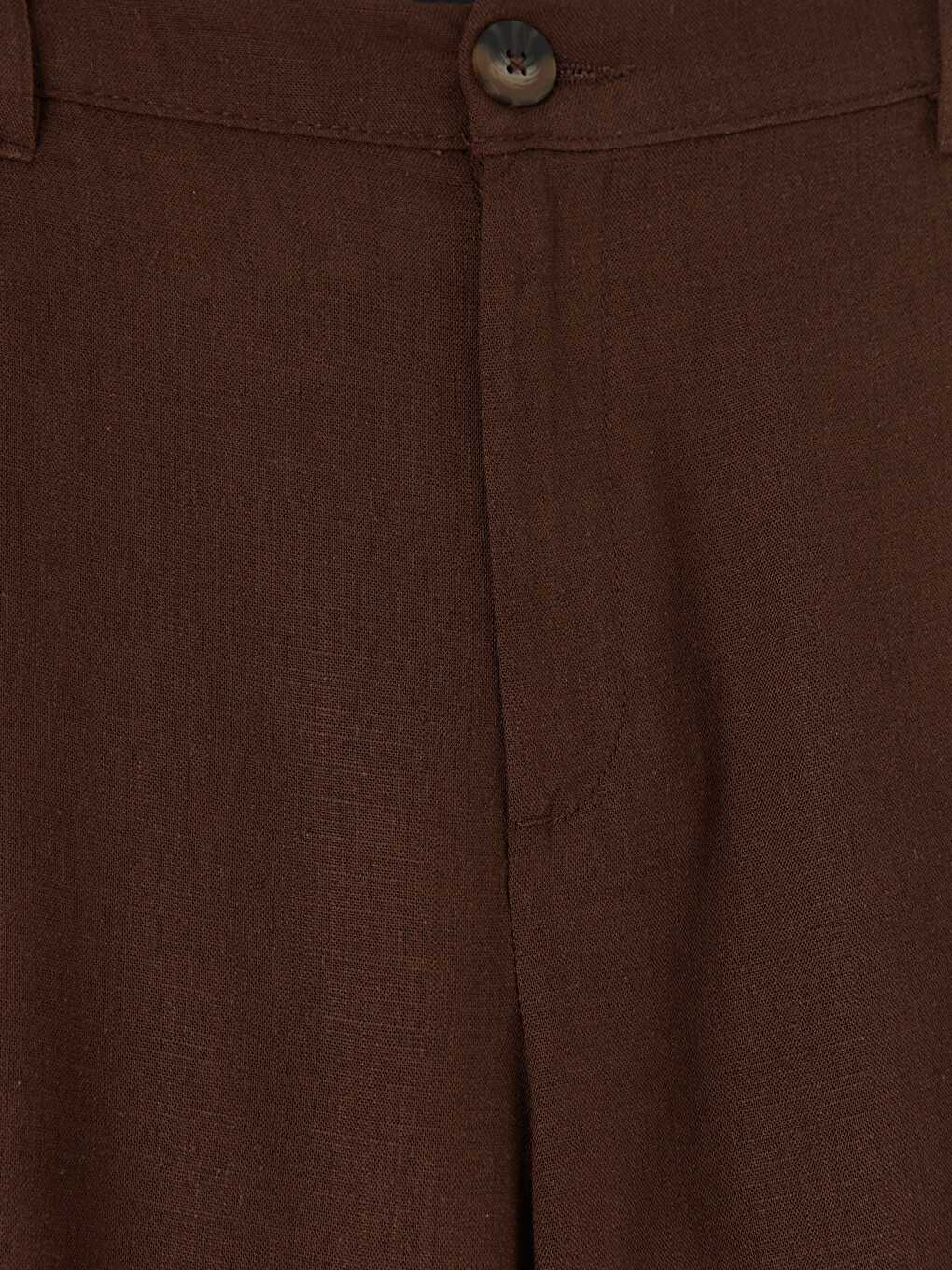 Elastic Waist Linen Blend Women's Trousers-10