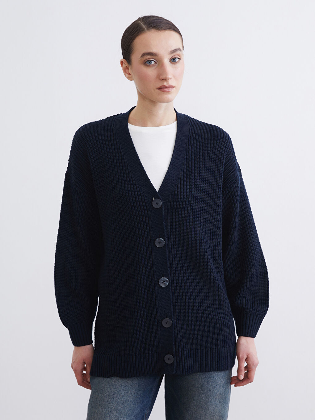 V-Neck Women's Knit Cardigan
