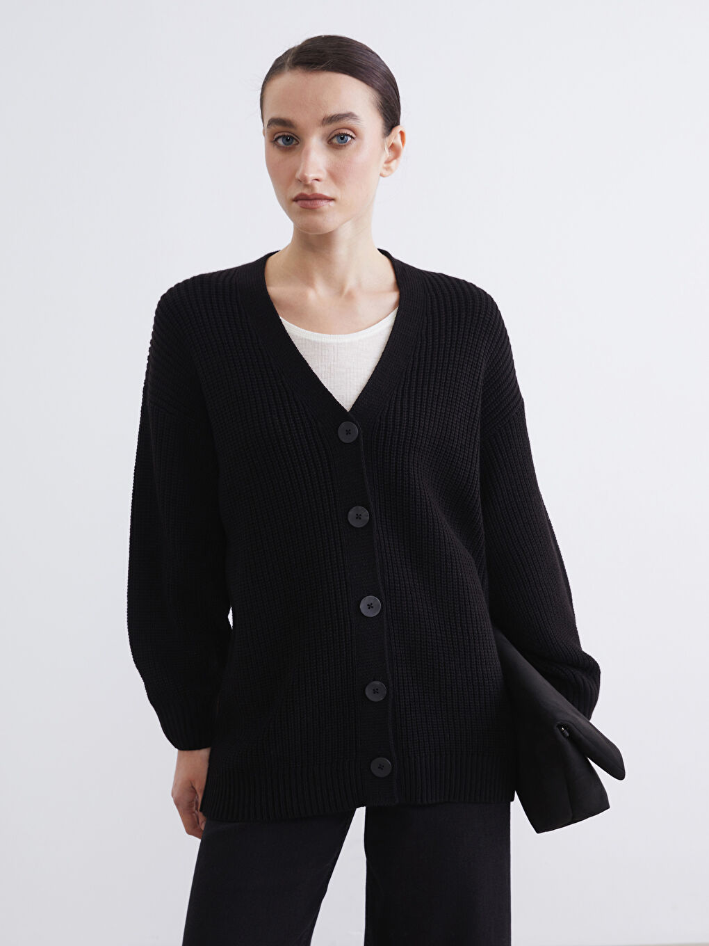 V-Neck Women's Knitted Cardigan