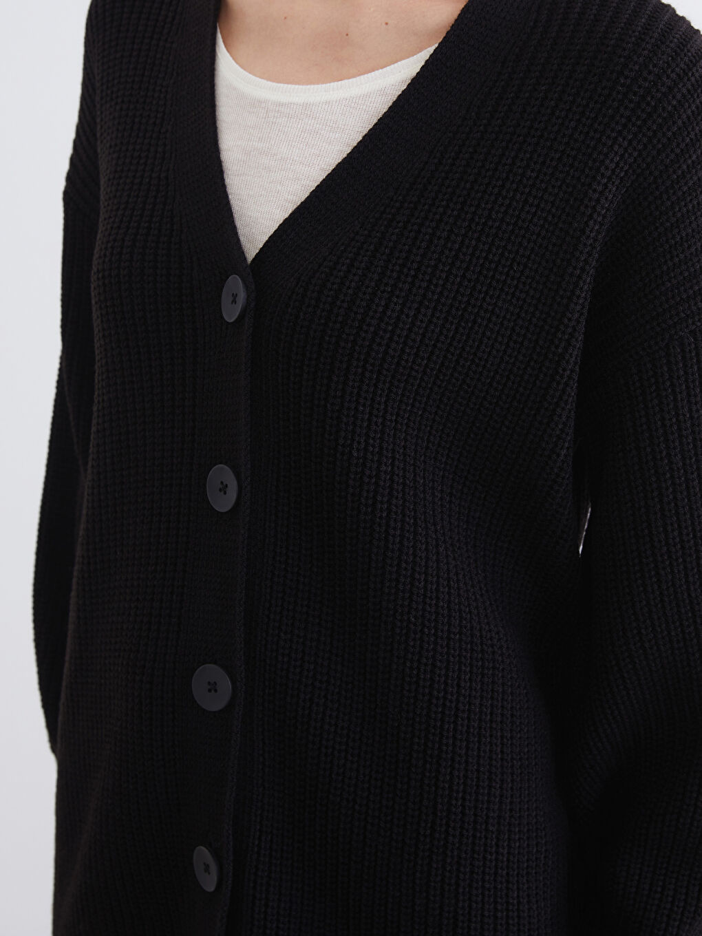 V-Neck Women's Knitted Cardigan-2