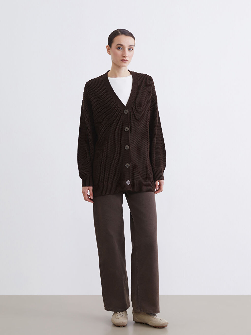 V-Neck Women's Knitted Cardigan-1