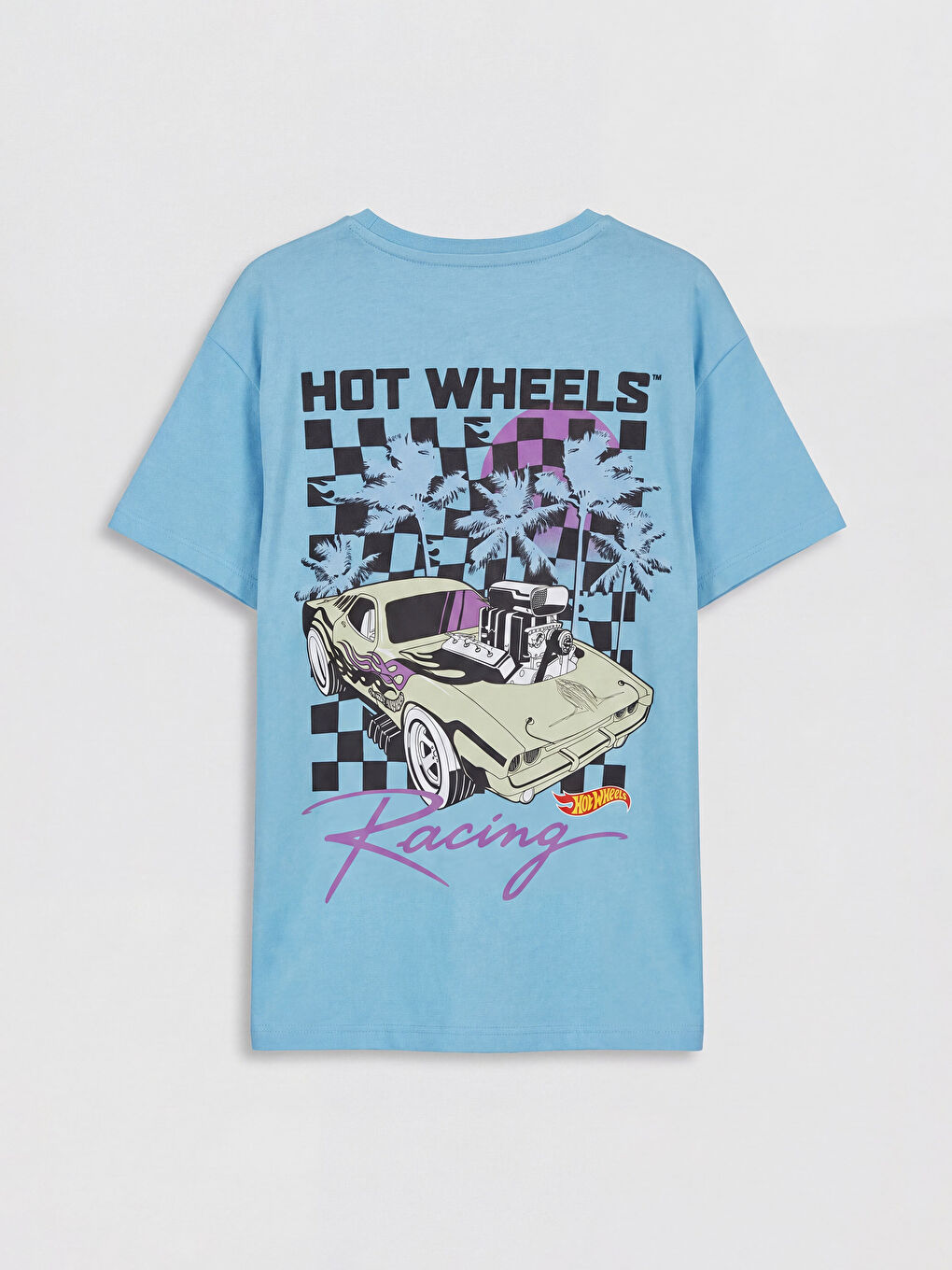 Mavi Hot Wheels Baskılı Erkek Çocuk Pijama Üst-1