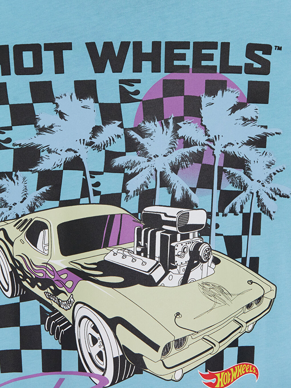 Mavi Hot Wheels Baskılı Erkek Çocuk Pijama Üst-3