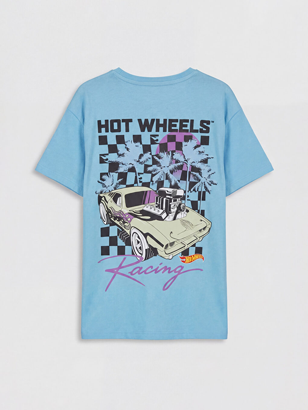 Mavi Erkek Çocuk Hot Wheels Baskılı Şortlu Pijama Takımı-3