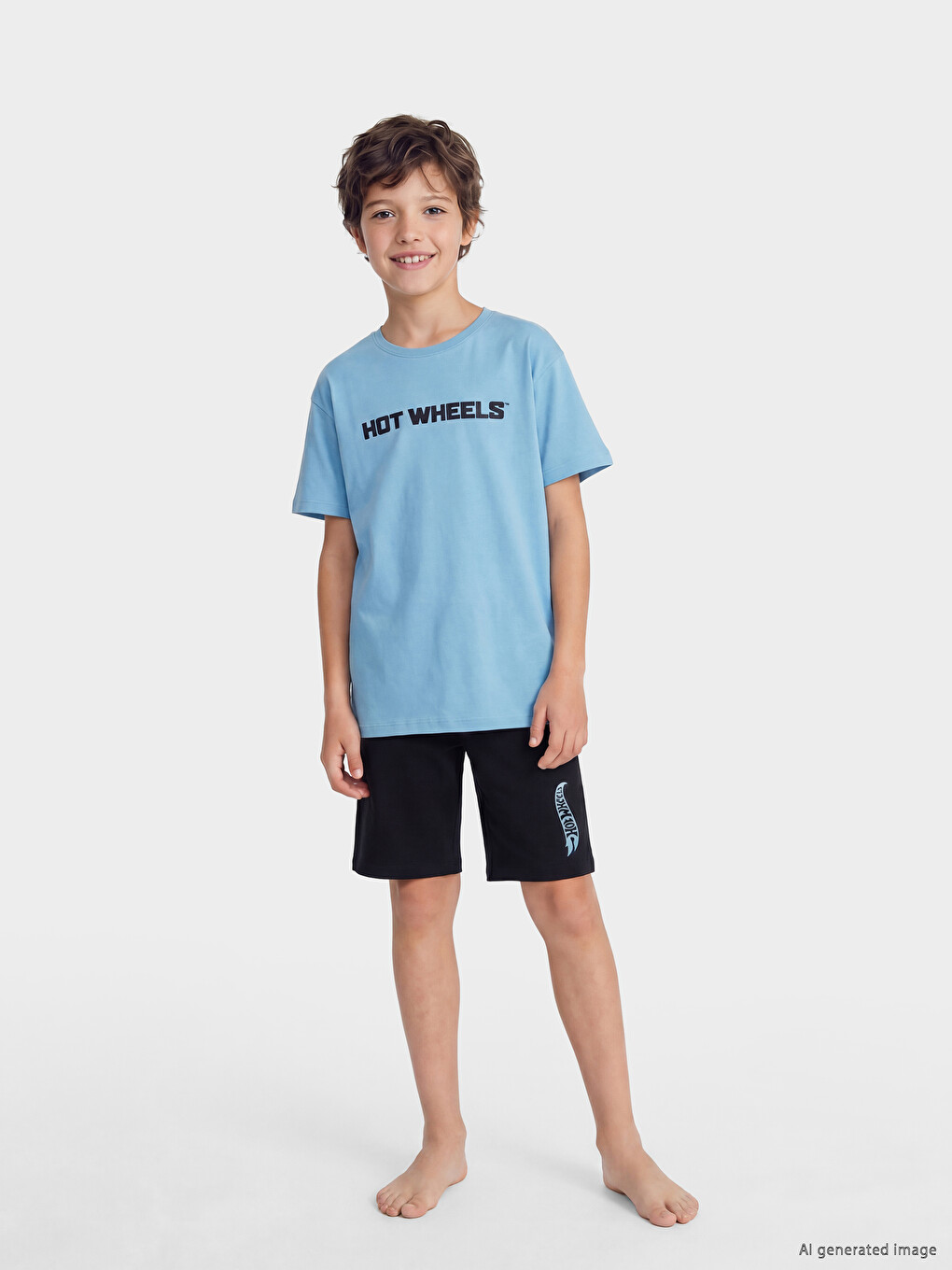 Boys' Hot Wheels Printed Shortie Pyjama Set-1