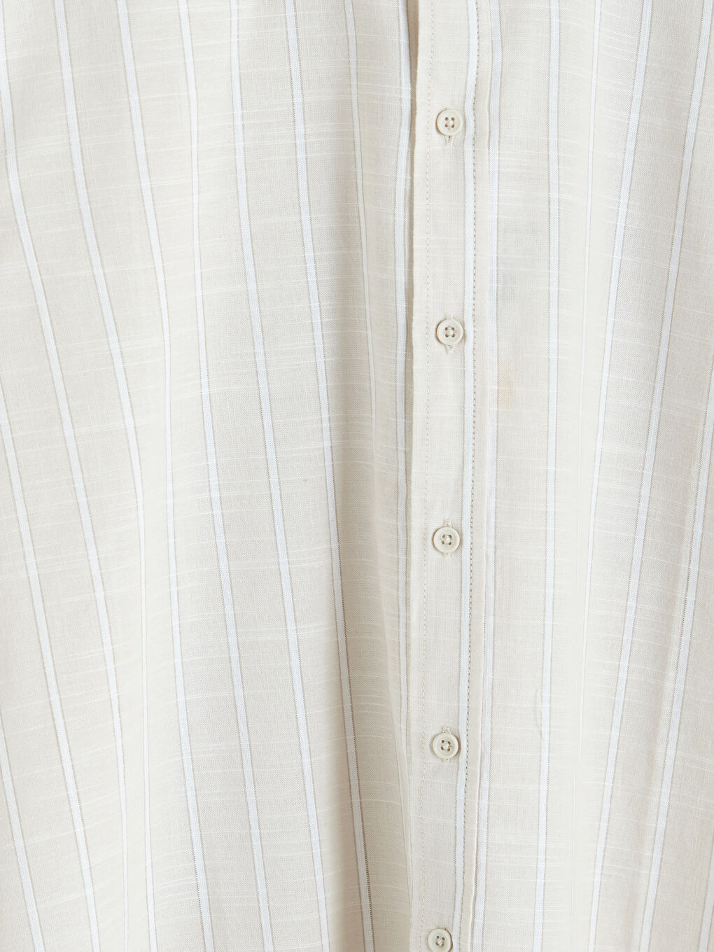 Bej Regular Fit Çizgili Poplin Erkek Gömlek-6